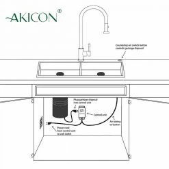Flash Sale ✔️ Akicon Antique Copper Garbage Disposal Kitchen Air Switch Kit 🧨 -Appliance Parts Store antique copper akicon garbage disposal parts ak79001b ac 44 1000