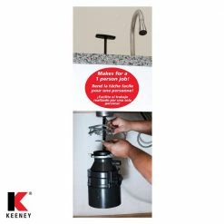 Best Pirce ✔️ KEENEY Plumbers Third Hand EZ 1-2-3 Garbage Disposal Installation Tool, Black 🧨 -Appliance Parts Store black keeney garbage disposal parts 3h2013 4f 1000