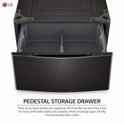 Discount 🤩 LG Electronics 29 in. Laundry Pedestal with Storage Drawer for Washers and Dryers in Black Steel 😉 -Appliance Parts Store black steel lg electronics washer and dryer pedestals wdp5b fa 1000
