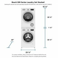 Brand new ⌛ Bosch 24 in. Compact Laundry Stacking Kit with Shelf in White 🎁 -Appliance Parts Store bosch washer and dryer stacking kits wtz11400uc 1f 1000