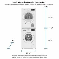Brand new ⌛ Bosch 24 in. Compact Laundry Stacking Kit with Shelf in White 🎁 -Appliance Parts Store bosch washer and dryer stacking kits wtz11400uc 4f 1000