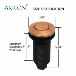 New 👏 Akicon Copper Garbage Disposal Kitchen Air Switch Kit 👍 -Appliance Parts Store copper akicon garbage disposal parts ak79001b c 1f 1000