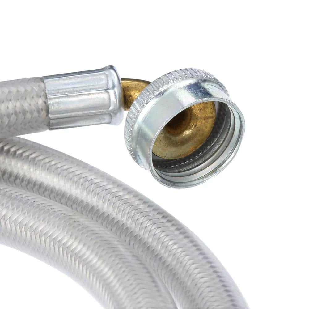 Best Sale 🧨 GE 4 ft. Universal Stainless Steel Washer Hoses with 90 degree Elbow (2-Pack) ⭐ 4 Best Sale 🧨 GE 4 ft. Universal Stainless Steel Washer Hoses with 90 degree Elbow (2-Pack) ⭐ - Image 3