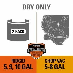 Coupon ๐ฏ High-Eff. Size B Dust Collection Bags for 5-8 Gal. Shop-Vac Branded Vacs, 5-10 Gal. RIDGID Vacs, except HD0600 (2-Pack) โ๏ธ 29 Coupon ๐ฏ High-Eff. Size B Dust Collection Bags for 5-8 Gal. Shop-Vac Branded Vacs, 5-10 Gal. RIDGID Vacs, except HD0600 (2-Pack) โ๏ธ -Appliance Parts Store ridgid shop vacuum attachments vf3503 31 1000