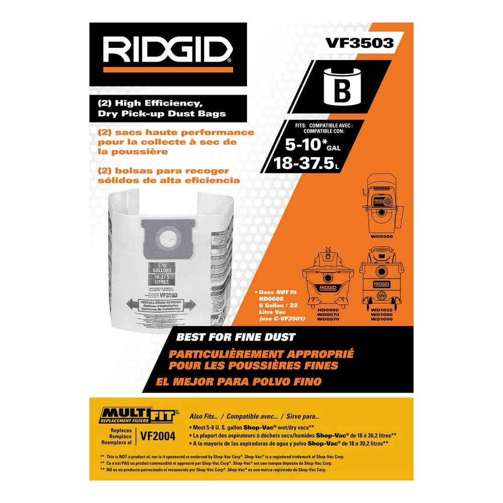 Coupon ๐ฏ High-Eff. Size B Dust Collection Bags for 5-8 Gal. Shop-Vac Branded Vacs, 5-10 Gal. RIDGID Vacs, except HD0600 (2-Pack) โ๏ธ 5 Coupon ๐ฏ High-Eff. Size B Dust Collection Bags for 5-8 Gal. Shop-Vac Branded Vacs, 5-10 Gal. RIDGID Vacs, except HD0600 (2-Pack) โ๏ธ - Image 3