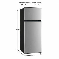 Budget 🤩 Vissani 7.1 cu. ft. Top Freezer Refrigerator in Stainless Steel Look ⌛ -Appliance Parts Store stainless steel look vissani top freezer refrigerators mdff7ss c3 1000