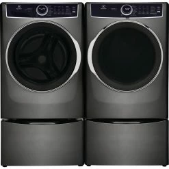 Outlet 🎁 Electrolux 15 in. Laundry Pedestal with Storage Drawer in Titanium 💯 -Appliance Parts Store titanium electrolux washer and dryer pedestals epwd257utt e1 1000