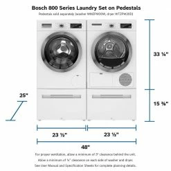 Promo 😀 Bosch 15 in. White Laundry Pedestal with Storage Drawer for Washer 🤩 -Appliance Parts Store white bosch washer and dryer pedestals wmzpw20w 1f 1000