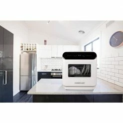 Cheapest 🛒 Farberware Complete 18 in. White Portable Countertop Dishwasher with UV Light, 5 Wash Programs, Glass Door 😀 -Appliance Parts Store white farberware countertop dishwashers fcdmgdwh c3 1000