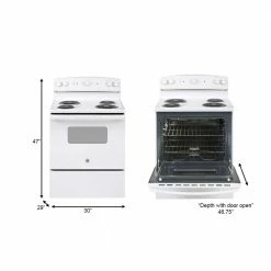 Best reviews of 🎁 30 in. 5.0 cu. ft. Electric Range in White 🔔 -Appliance Parts Store white ge single oven electric ranges jbs160dmww a0 1000