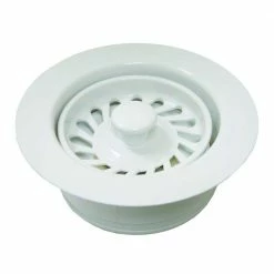 Best Pirce 👍 JONES STEPHENS Push-In Kitchen Garbage Disposal Assembly (Flange/Stopper/Strainer) in Polar White ❤️
