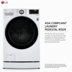 Deals 🥰 LG Electronics 27 in. ADA Compliant Laundry Pedestal Riser in White ⭐ -Appliance Parts Store white lg electronics washer and dryer pedestals wdps1w fa 1000
