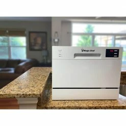 Best Pirce ✨ Magic Chef 21 in. White Electronic Countertop 120-volt Dishwasher with 6-Cycles, 6 Place Settings Capacity ⌛ -Appliance Parts Store white magic chef countertop dishwashers mcscd6w5 31 1000