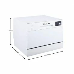 Best Pirce ✨ Magic Chef 21 in. White Electronic Countertop 120-volt Dishwasher with 6-Cycles, 6 Place Settings Capacity ⌛ -Appliance Parts Store white magic chef countertop dishwashers mcscd6w5 40 1000