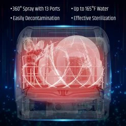 Promo 🛒 Razorri 17 in. White Portable Countertop Dishwasher - Compact for 4-Sets of Tableware, 7-Place Settings and Washing Modes 👍 -Appliance Parts Store white razorri countertop dishwashers comodo cdw04a 1f 1000