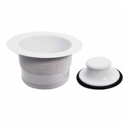 Best Sale ⌛ Westbrass 3-1/2 in. Brass EZ Mount Disposal Flange and Stopper in White 🔥 -Appliance Parts Store white westbrass garbage disposal parts d2105 50 1f 1000
