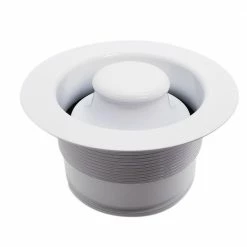Best Sale ⌛ Westbrass 3-1/2 in. Brass EZ Mount Disposal Flange and Stopper in White 🔥